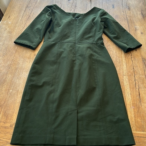 Of Mercer Quarter Sleeve Crew Neck Dress - / Army Green - Picture 7 of 9